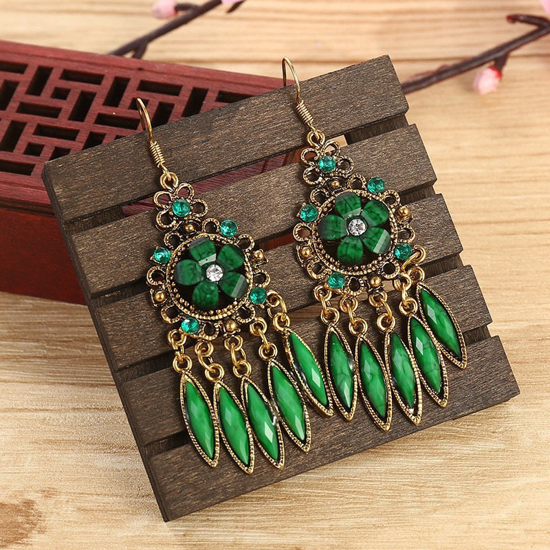 Ethnic Style Your Colorful Vintage Flower Earrings