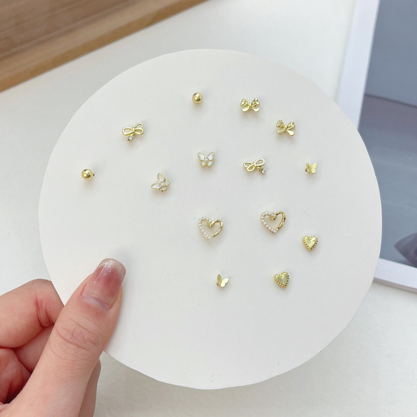 Pair Pack Sier Suit Cute Sweet Earrings
