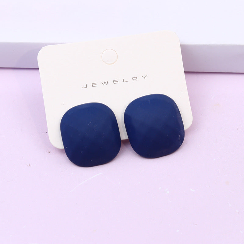 Women's Multilateral Three-dimensional Cut Painted Square Candy Earrings