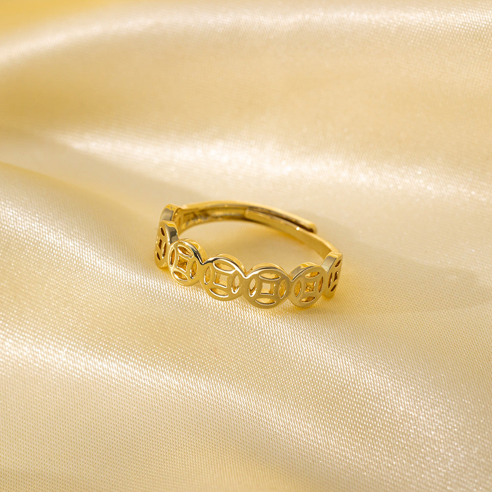 Adjustable Simple Real Gold Electroplated Delicate Super Rings