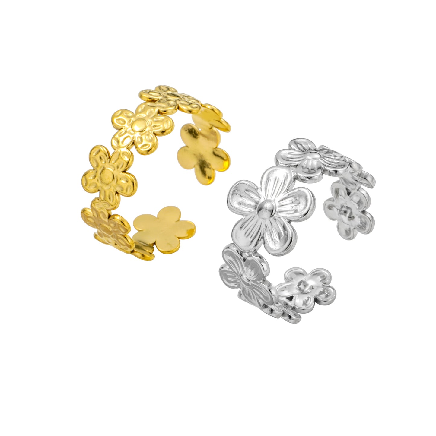 Flower Cold Wind Niche Design Titanium Rings
