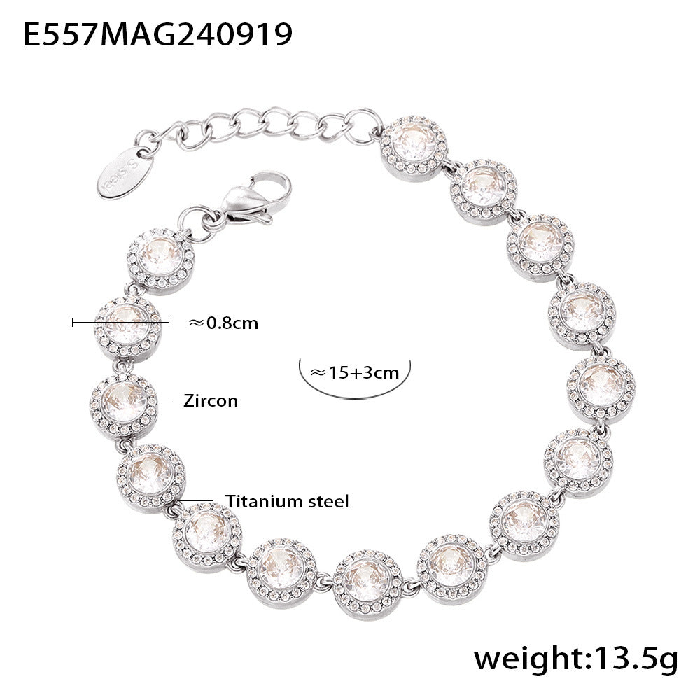 Stainless Steel Zircon Fashion Dopamine Advanced Shining Bracelets