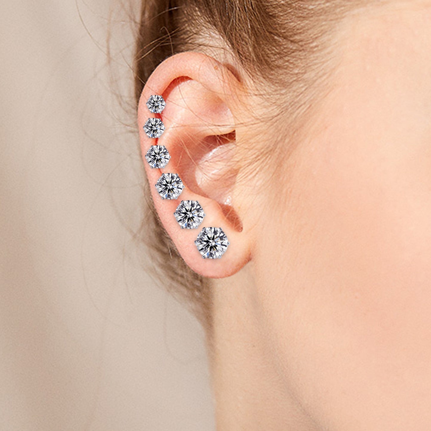 Pretty Hot White Zircon Ear Welding Earrings