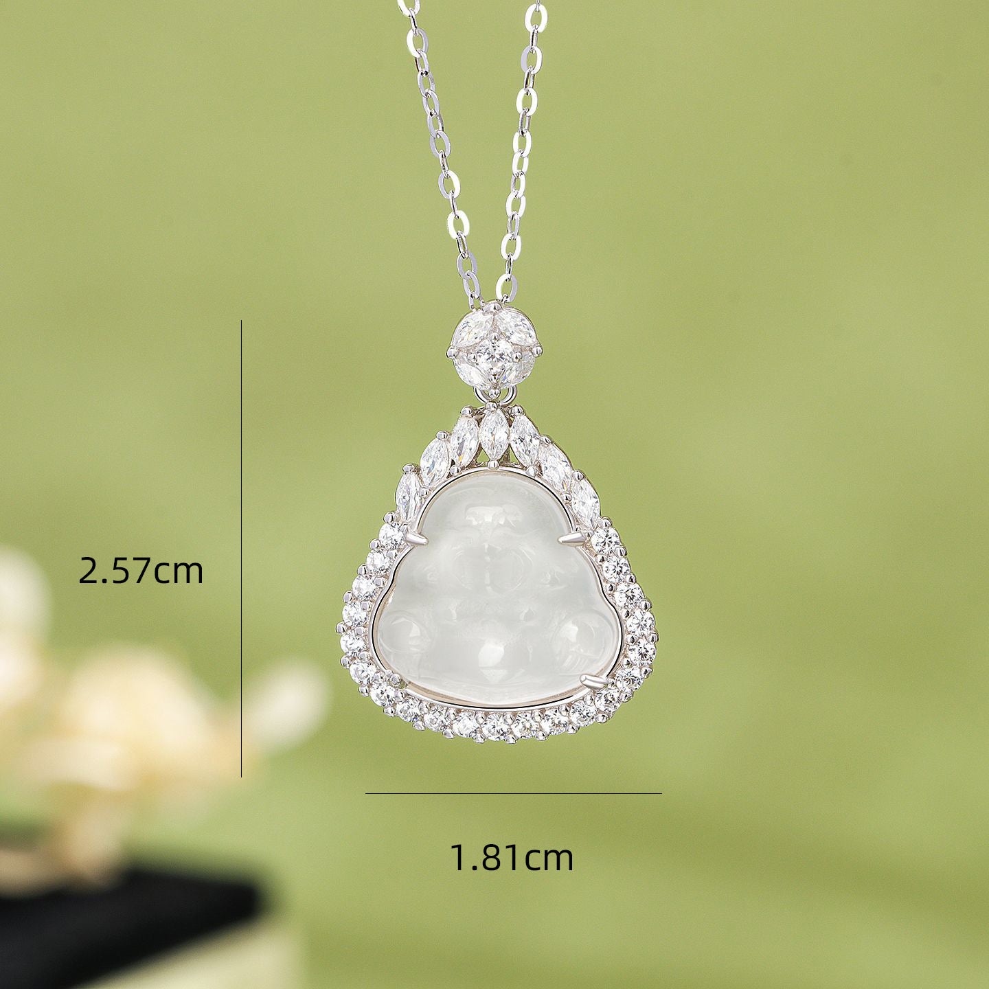 Women's Diamond White Chalcedony Maitreya For Simple Light Luxury Exquisite Necklace