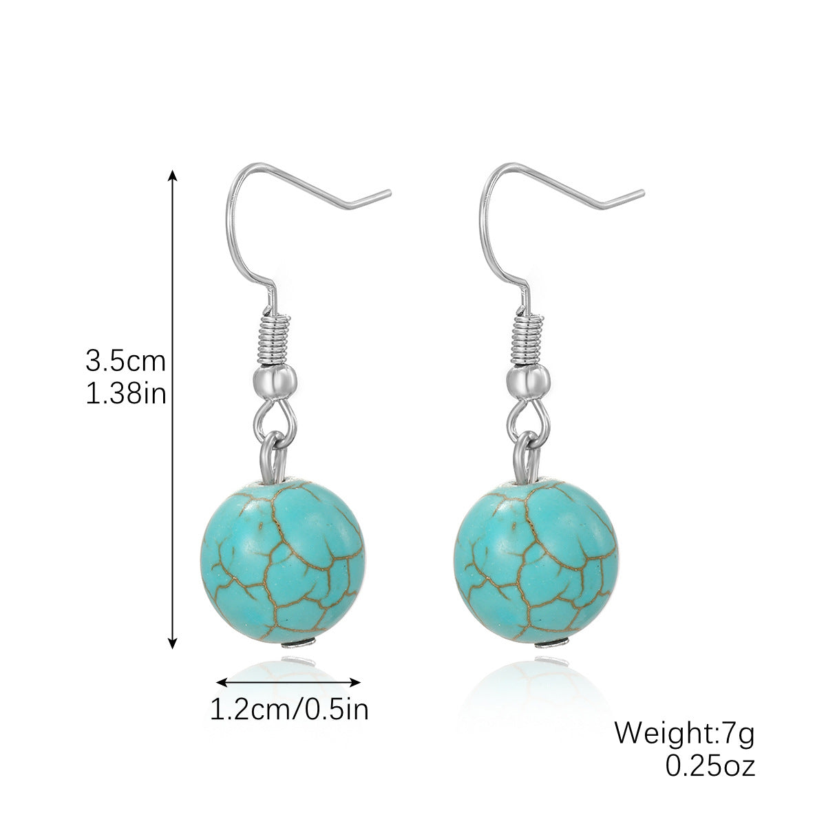 Women's Turquoise High-grade Retro Ethnic Style Fashion Earrings