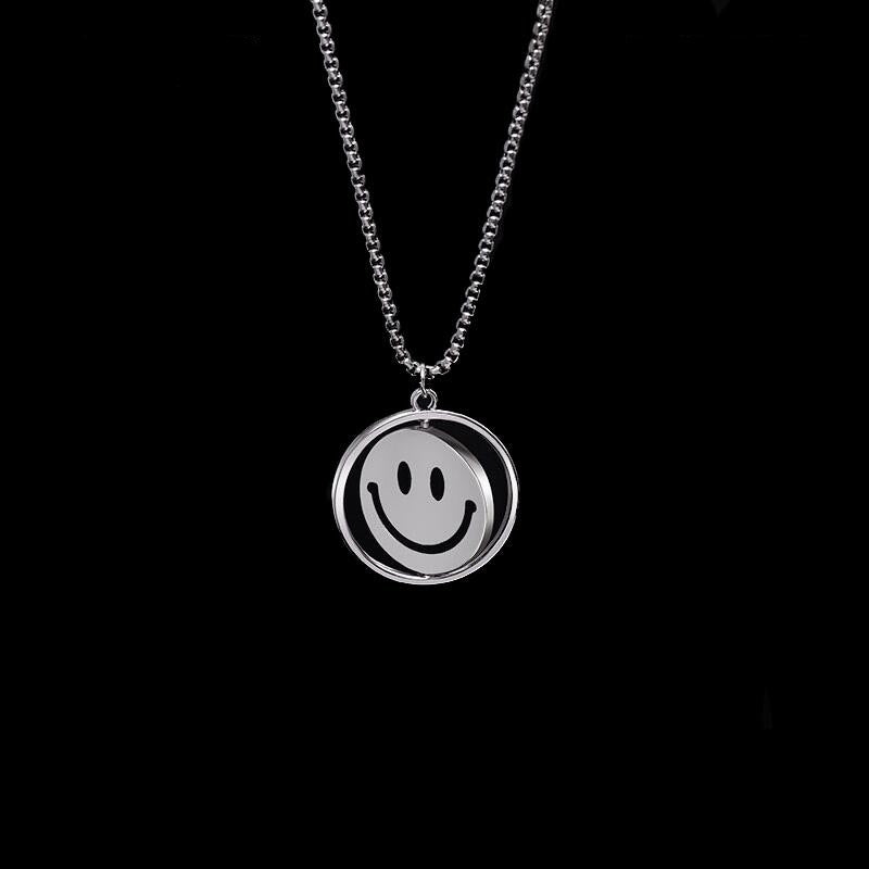 Women's & Men's National Fashion Rotating Smiley Street Double-sided Necklaces