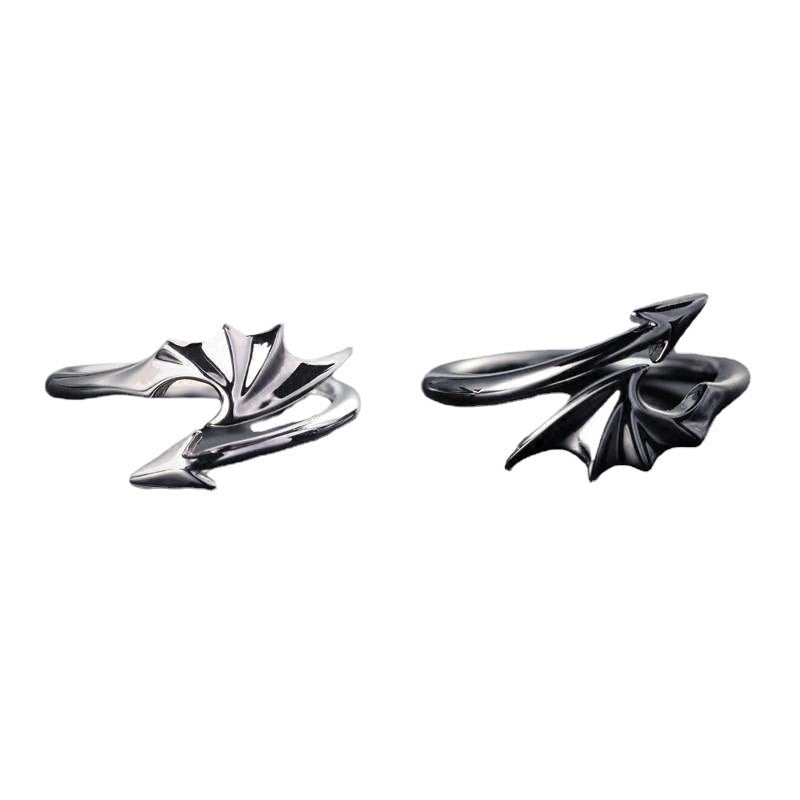Women's & Men's Angel Devil Couple Sigh Bridge Kiss Female Tail Live Ring