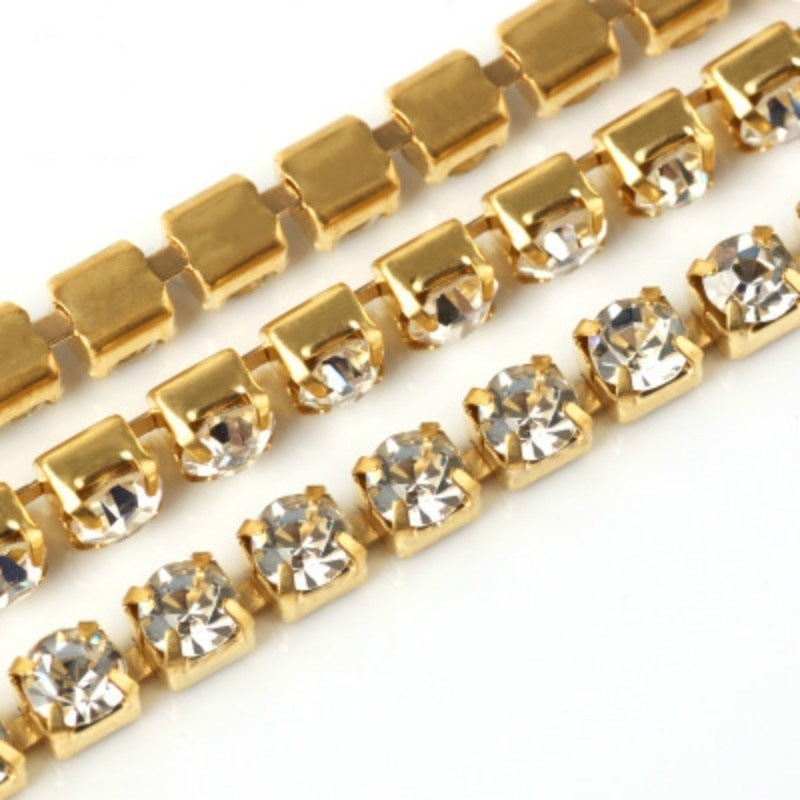 Fashion Popular Diamond Square Claw Chain Rhinestone Necklace