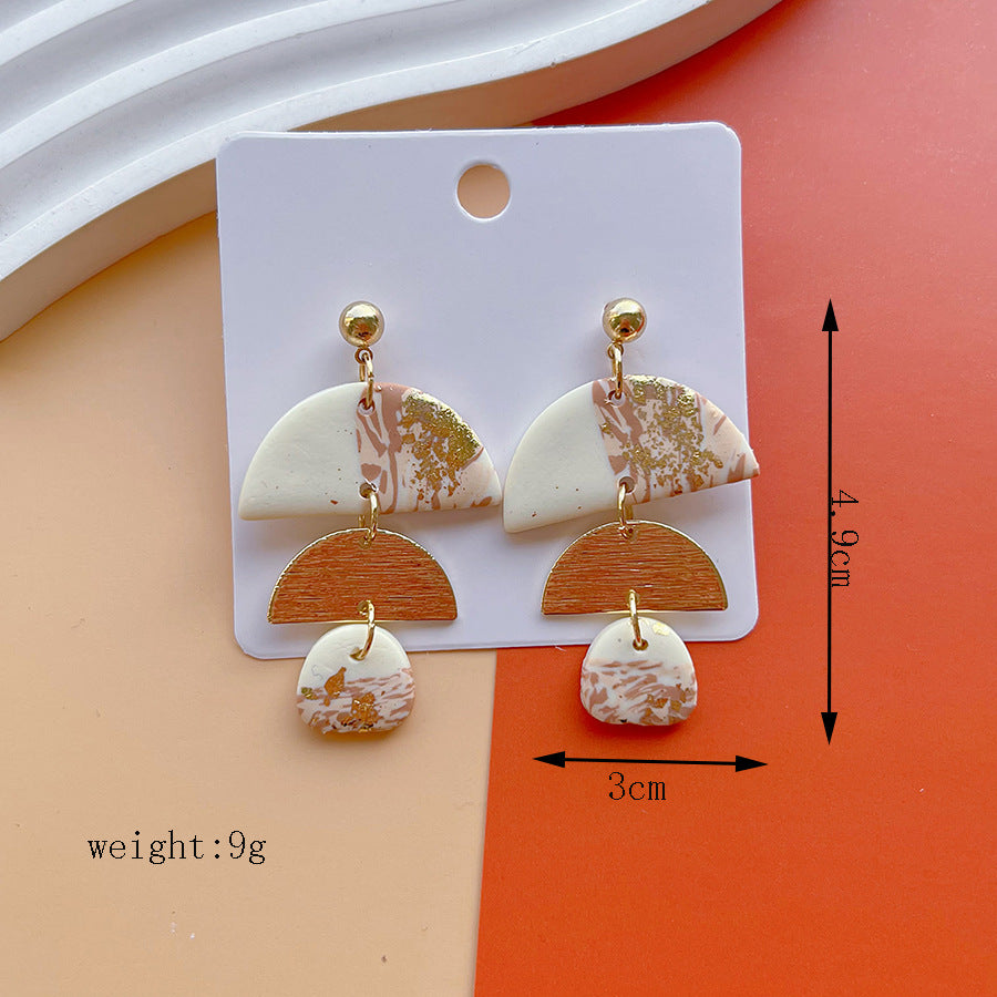 Style Handmade Polymer Clay Female Niche High-grade Earrings
