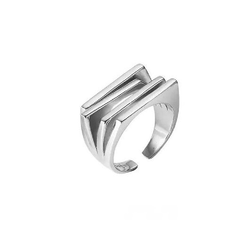 Out Multilayer Female Temperament Glossy Geometric Irregular Cold Rings