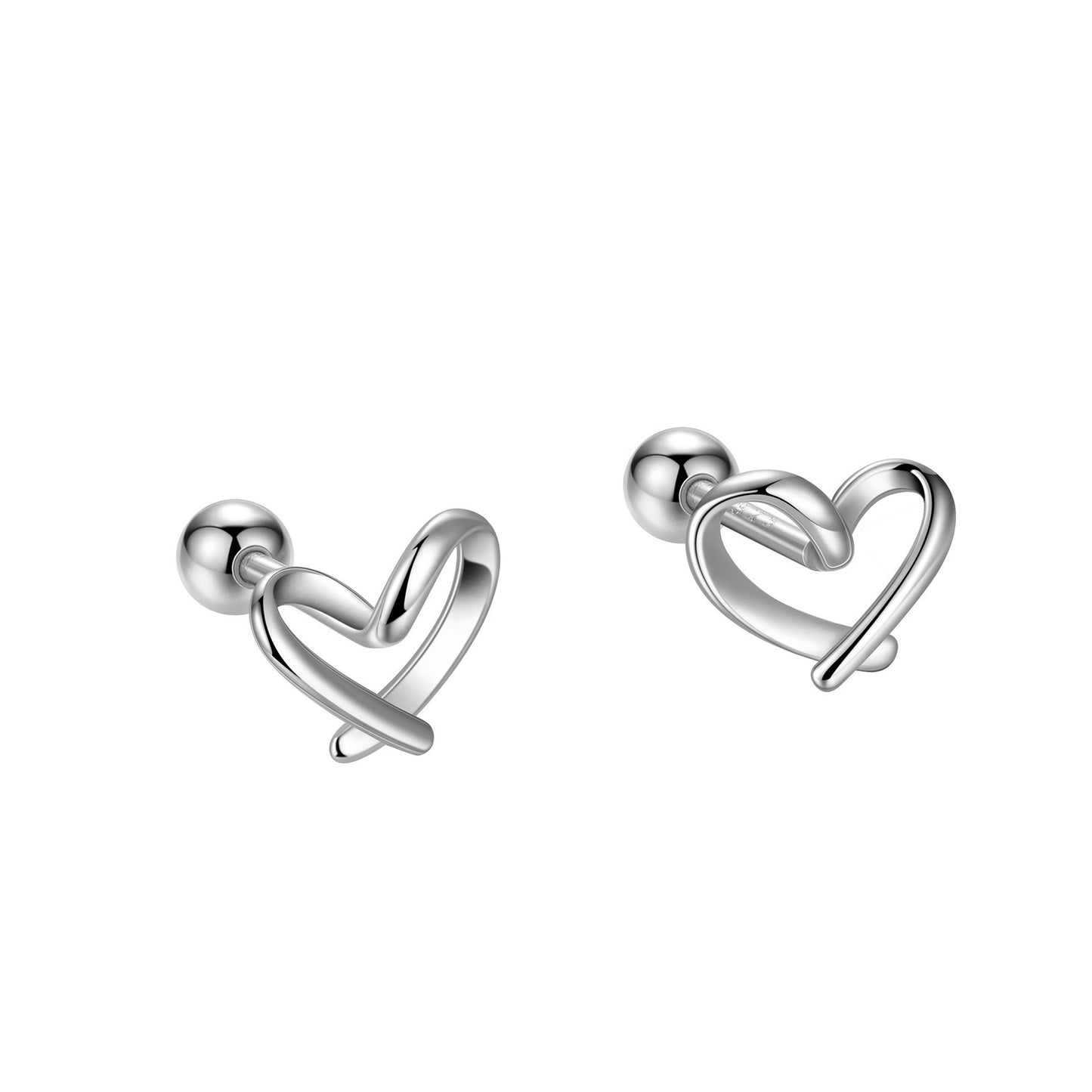 Sier Ear Bone Female Screw Tightening Rings
