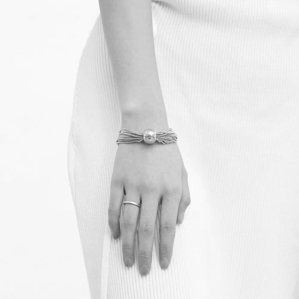 Chain Twin Simple Niche Geometric Ball Necklace