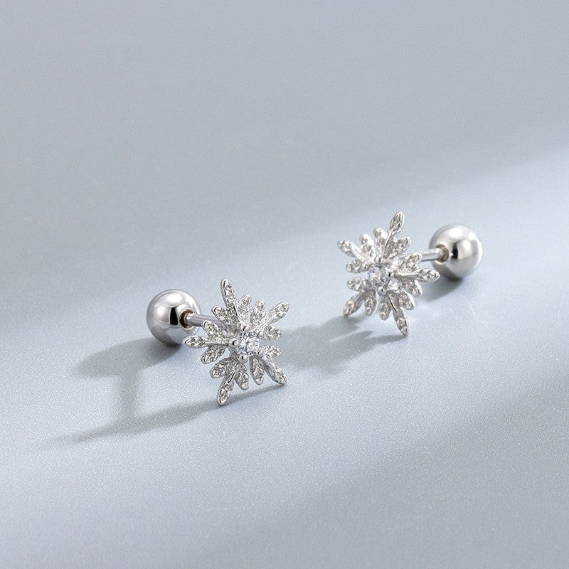 Sier Ear Bone Female Screw Tightening Rings