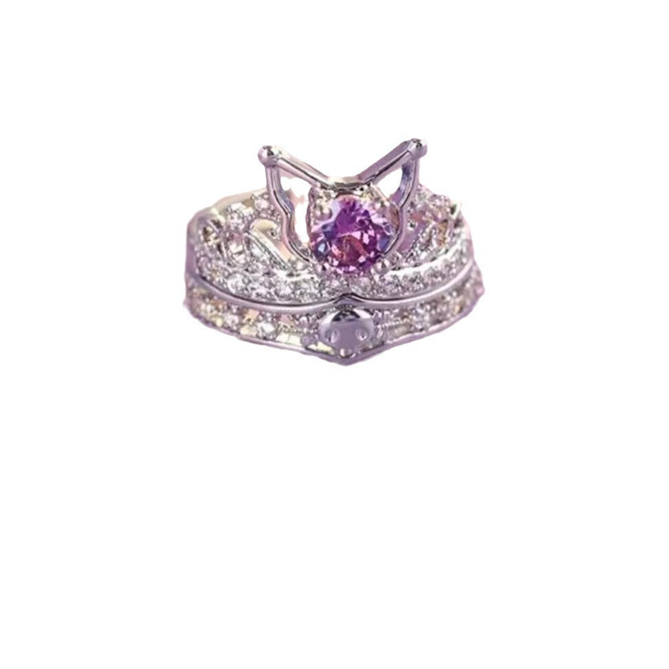 Love About Clow Opening Adjustable Couple Rings