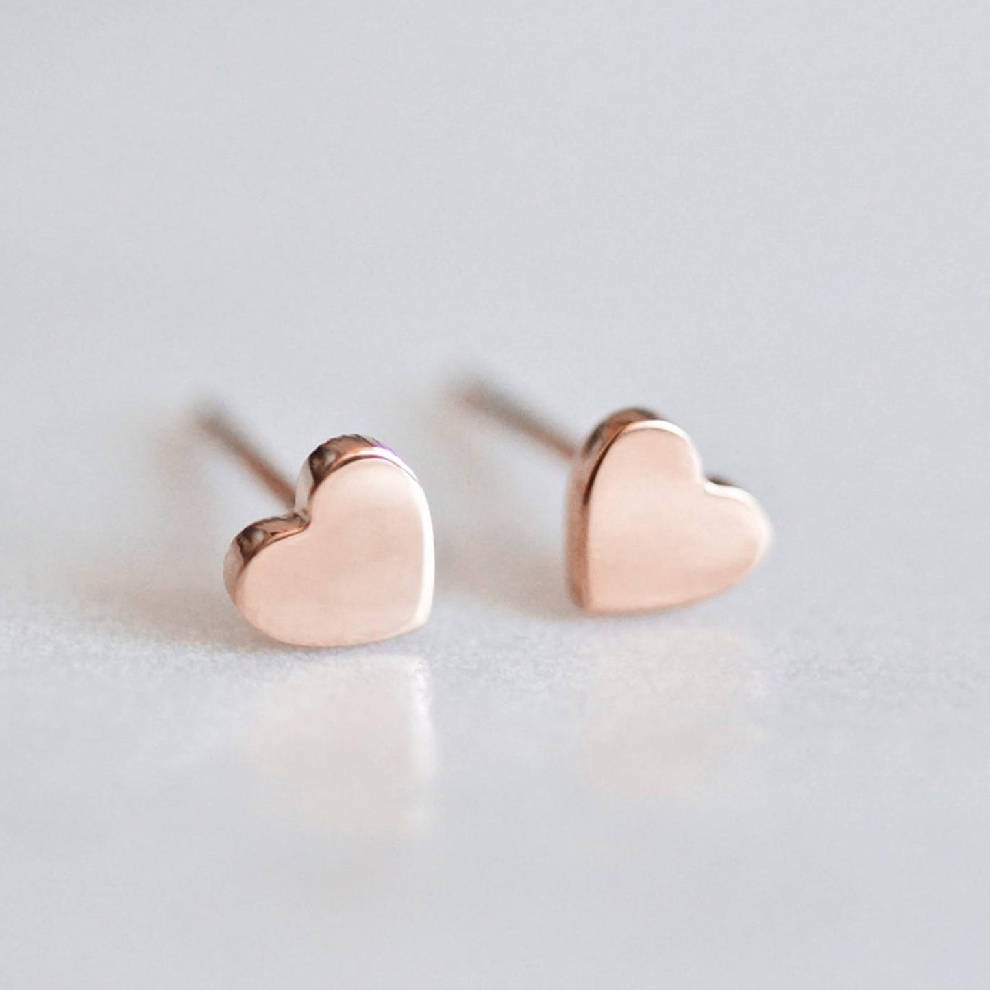 Women's Heart Simple Stainless Steel Gold-plated Peach Earrings