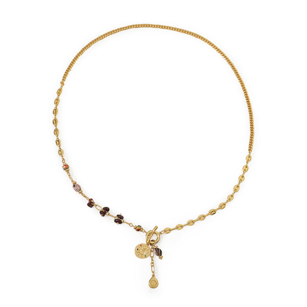 Natural Tigereye Irregular Beaded Accessories Niche Retro Clavicle Necklaces