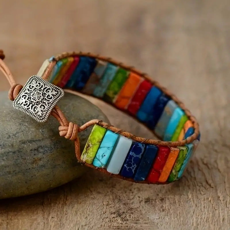 Ornament Emperor Stone Hand-woven Leather Bohemian Bracelets