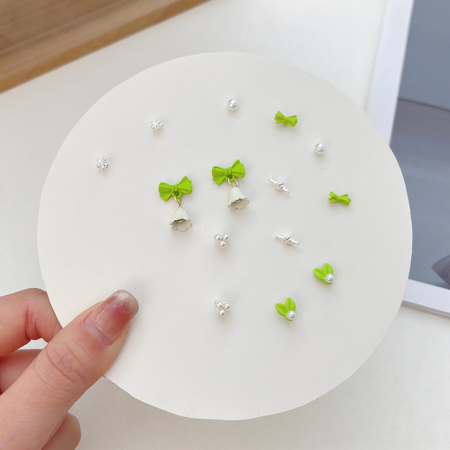 Pair Pack Sier Suit Cute Sweet Earrings
