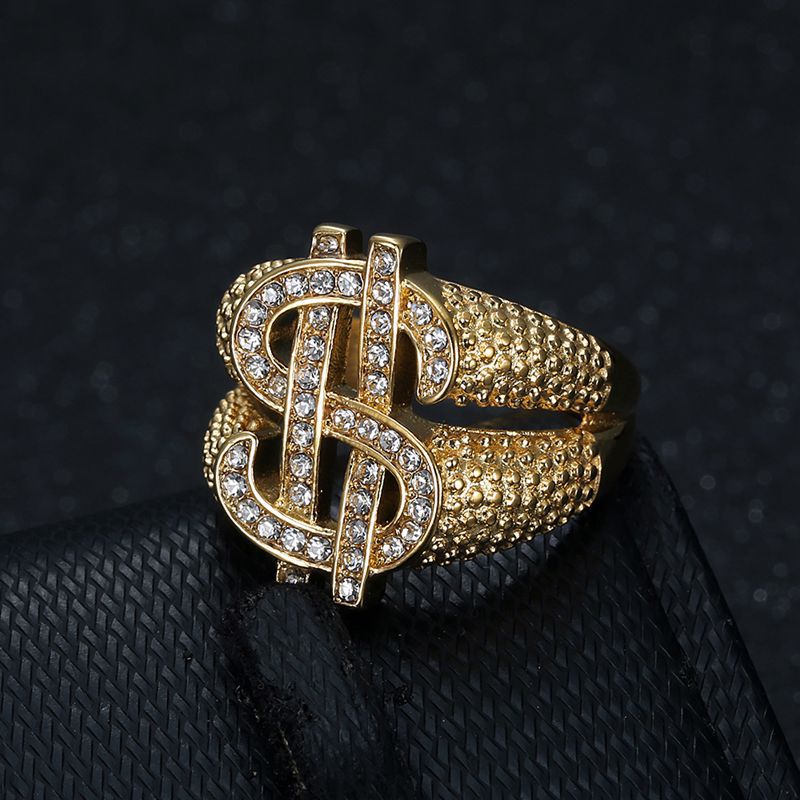 Men's Hop Titanium Steel Vacuum Plating Diamond Rings