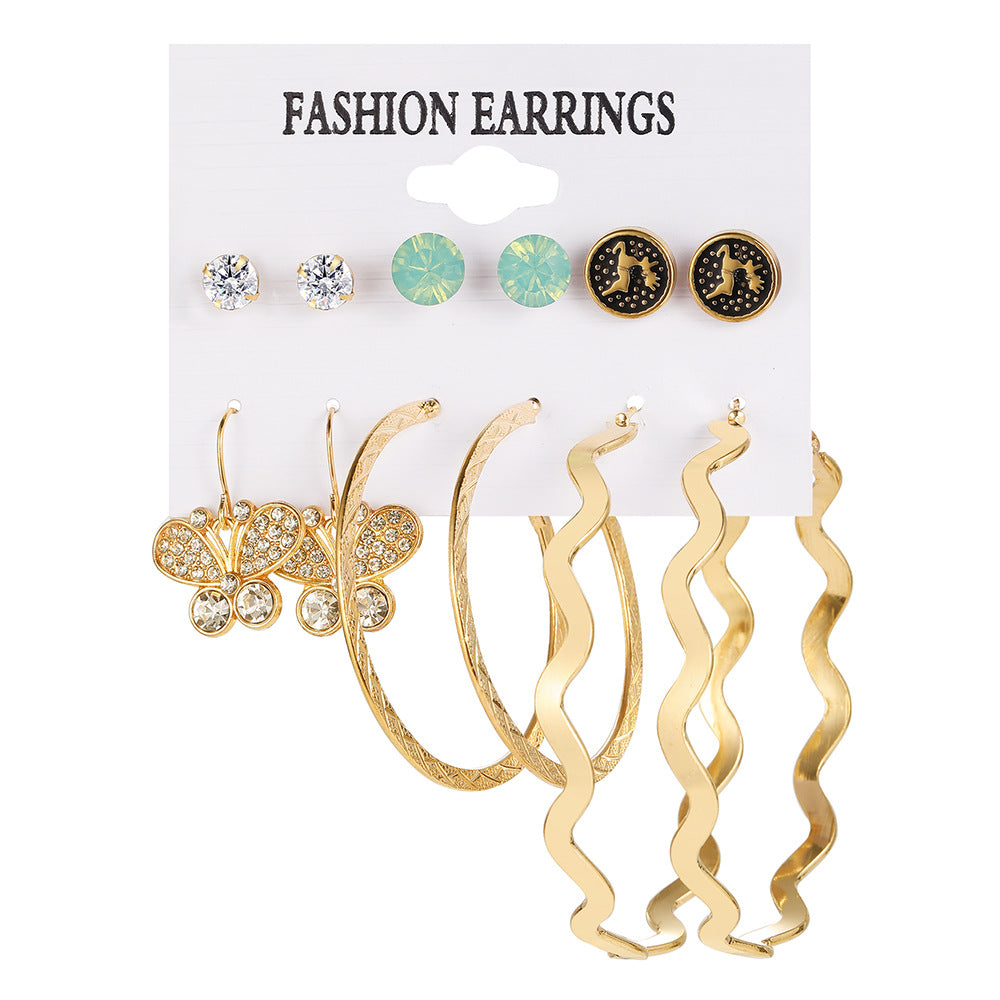 Pearl Creative Tassel Suit Boho Flower Earrings