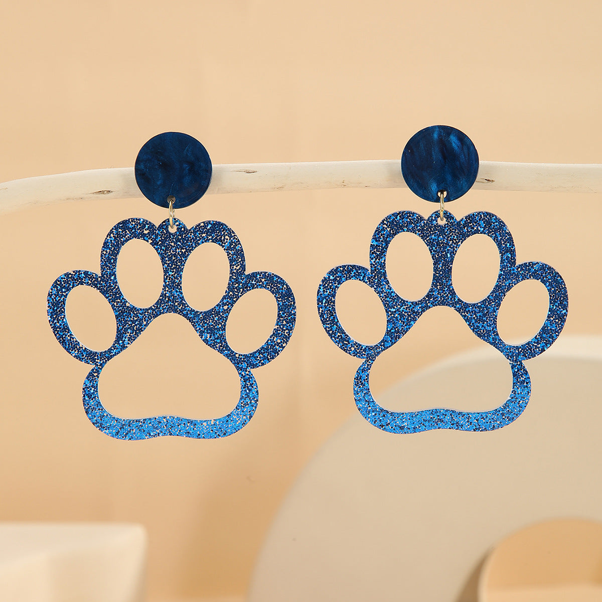 Paw Glitter Acrylic Female Personality Creative Rings