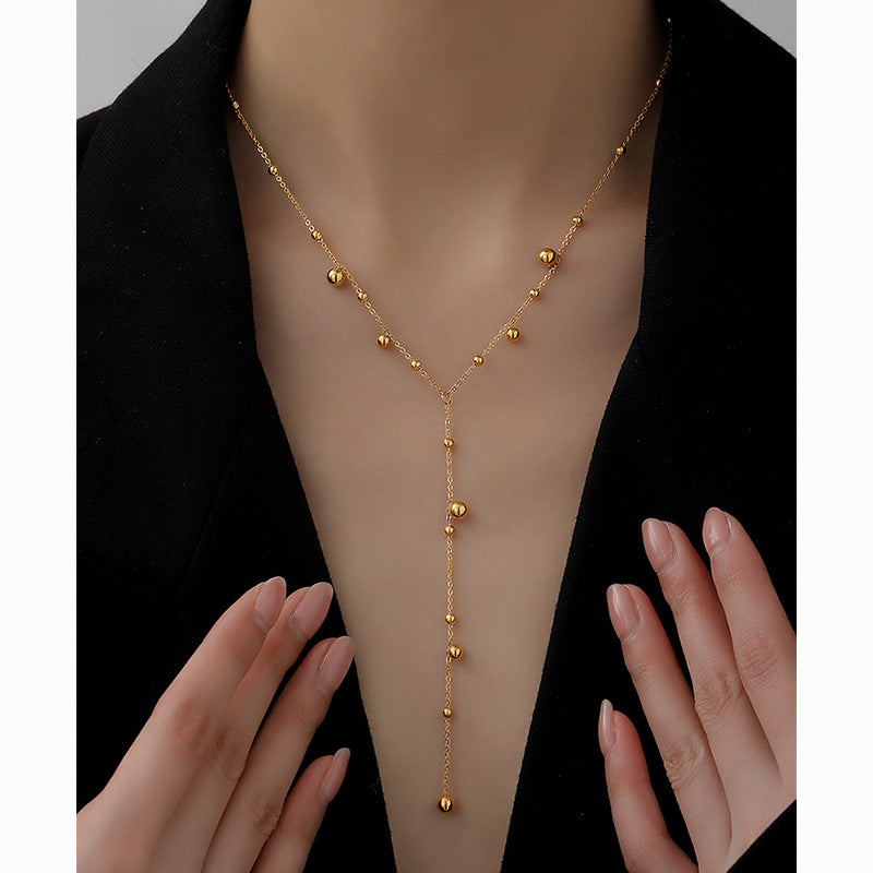 Women's Simple Graceful High-grade Gold Tassel Cold Style Necklaces