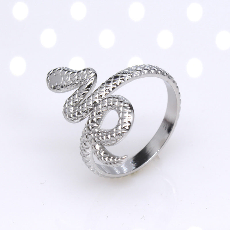 Women's & Men's Open Ornament Shaped Adjustable Stainless Steel Rings