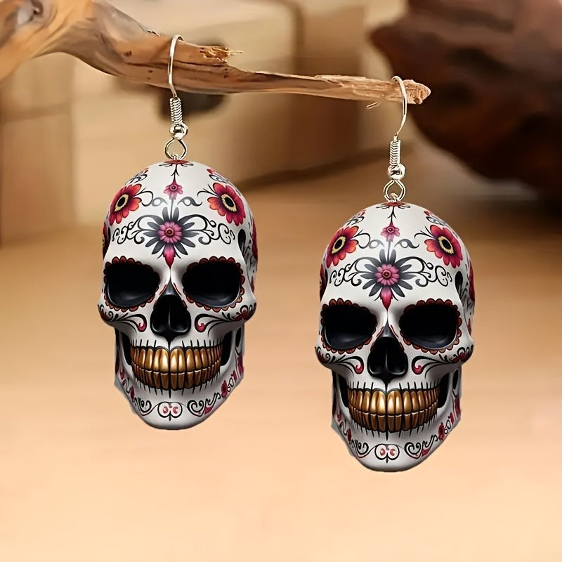 Horror Hip Hop Skull Acrylic Creative Earrings