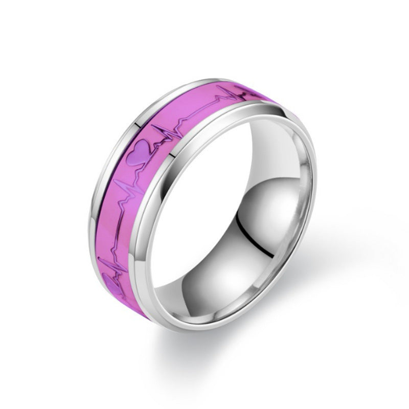 Personality Trendy Love Heart-shaped Titanium Steel Rings
