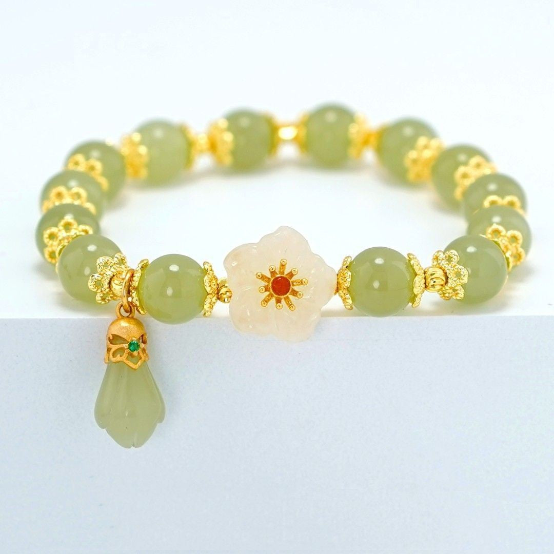 Jade Orchid Female Peanut Jasper Lotus Bracelets