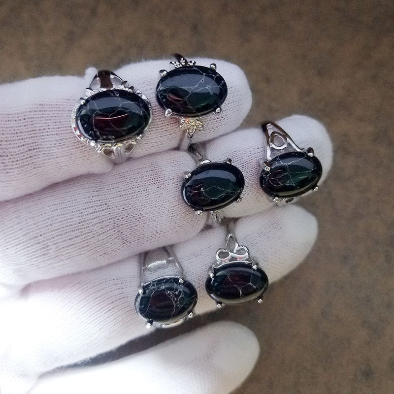 Women's Ornament African Turquoise Gemstone Index Finger Rings