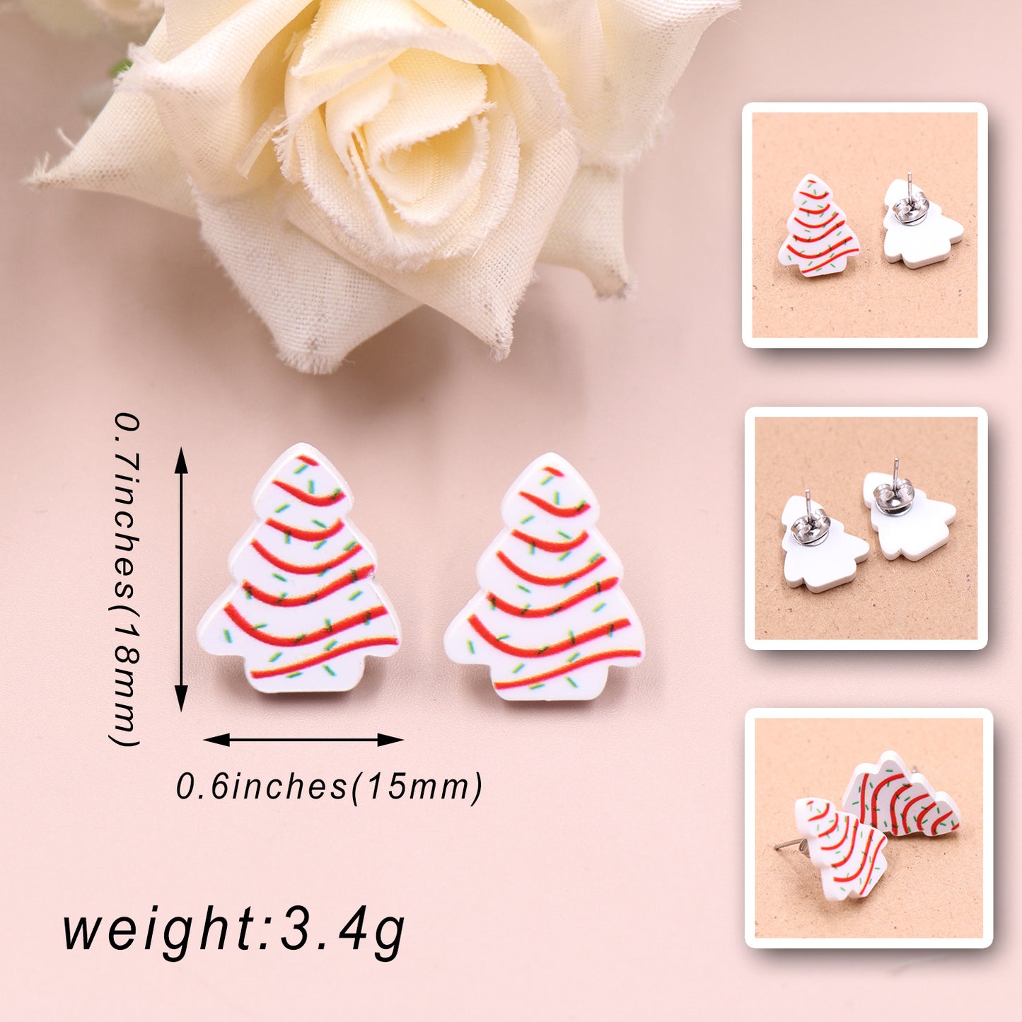 Stylish Creative Winter Christmas Acrylic Tree Earrings