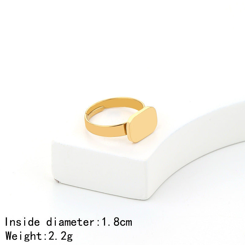Women's Fashion Simple Stainless Steel Open Geometric Rings