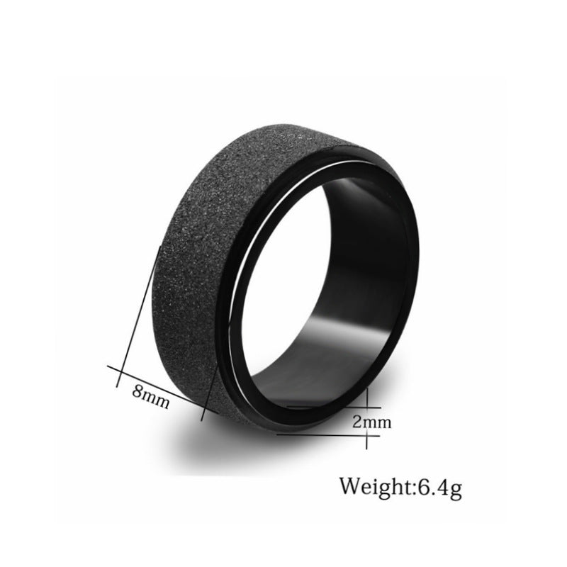 Men's Steel Frosted Fashion Casual Hand Jewelry Rings