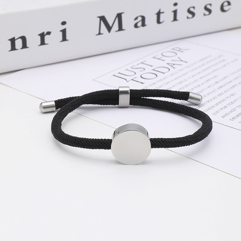Women's & Men's Printing Material Round Adjustable Stainless Steel Bracelets