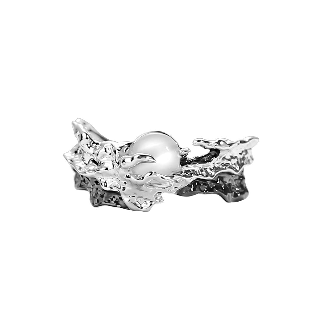Design Dark Cloud Couple Advanced Light Luxury Irregular Rings