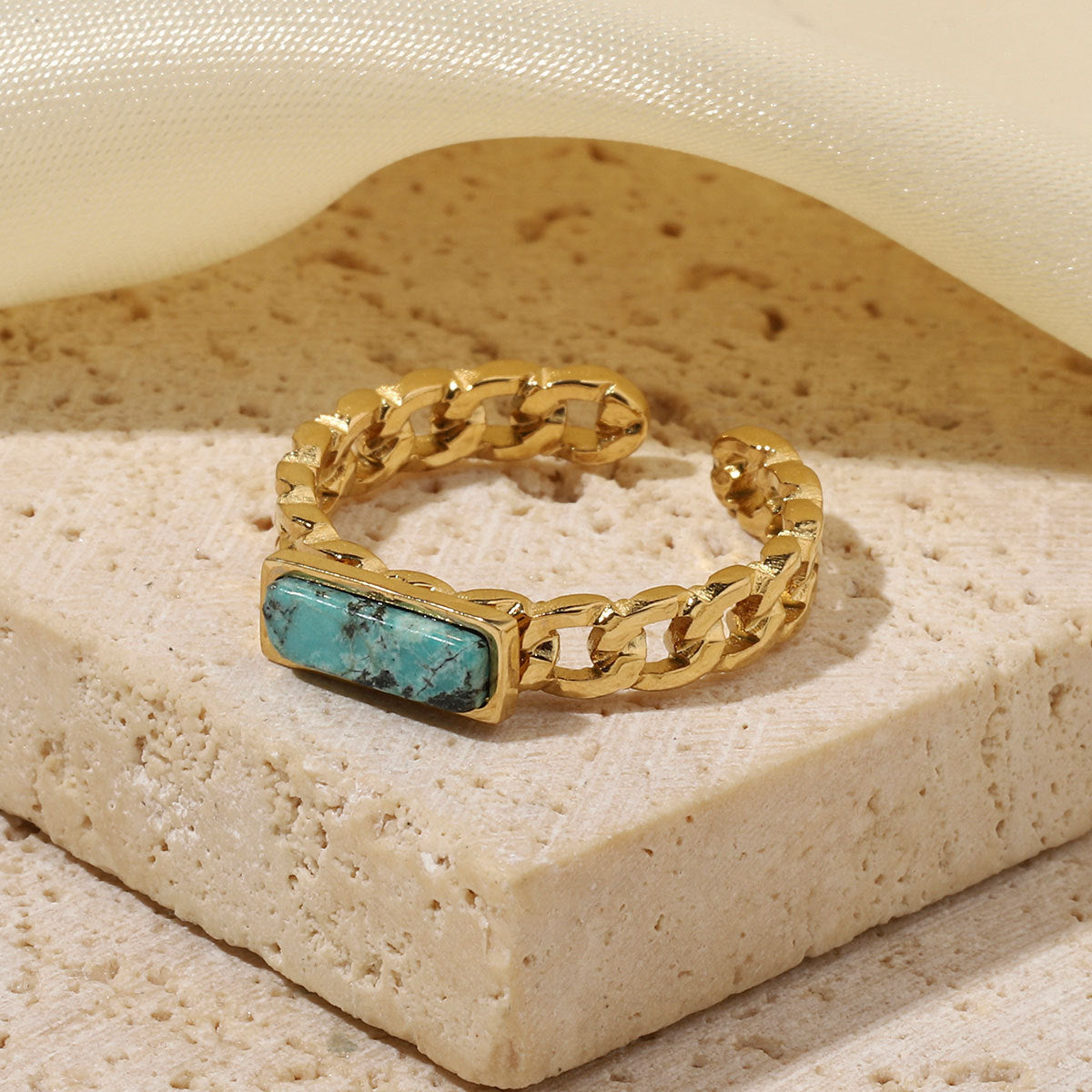 Counter Titanium Steel Blue Gold Natural Rings
