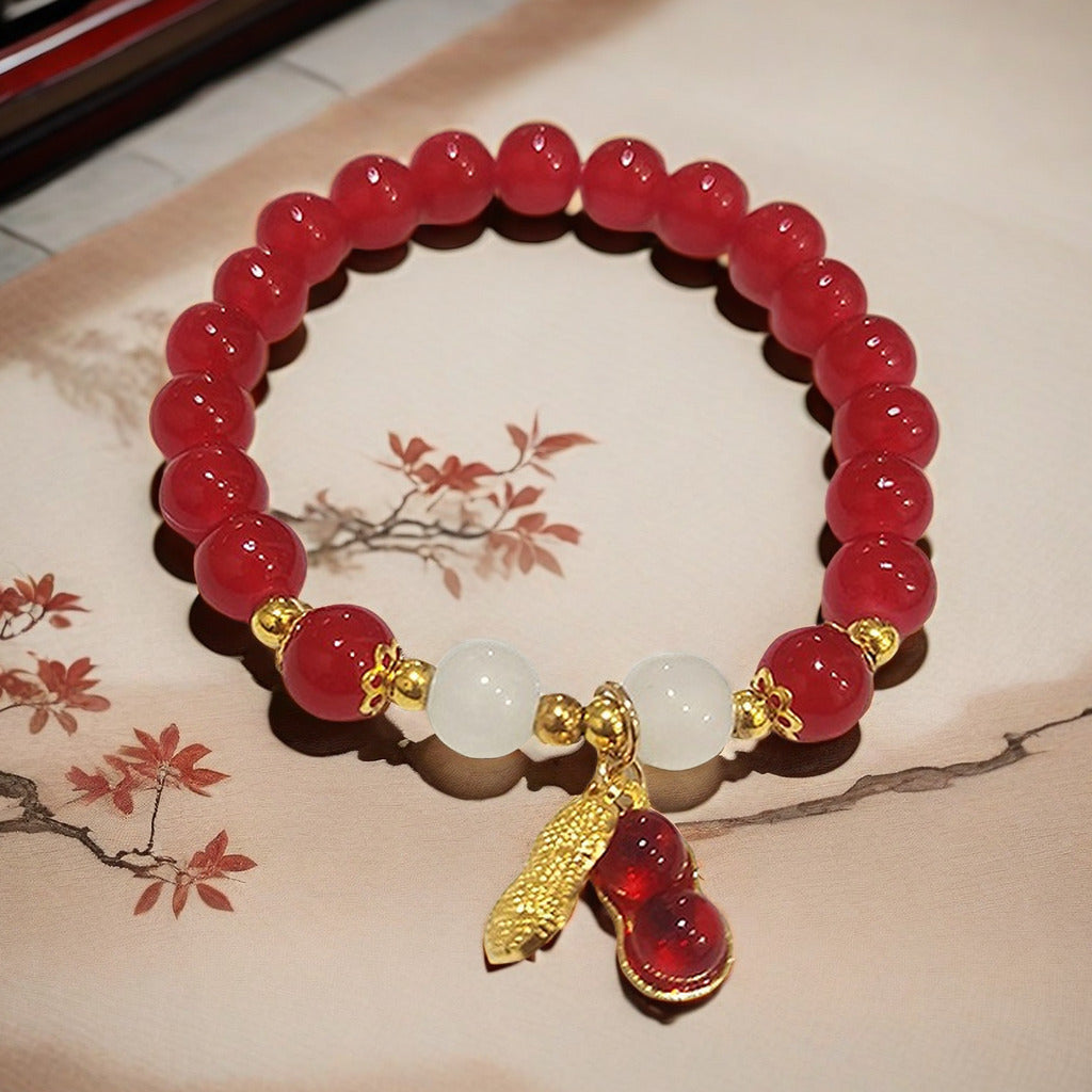 Women's Chinese Style Blessing Card Peanut Design High-grade Temperament Girlfriends Bracelets