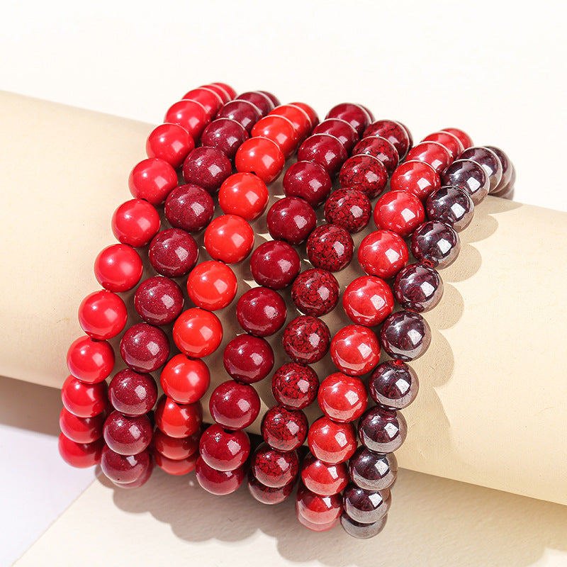 Ore Purple Gold Sand Emperor Sandstone Chinese Style Life Bracelets