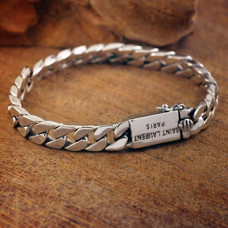 Women's & Men's Simple Punk Nude Weaving Cuban Bolt Couple Tank Bracelets