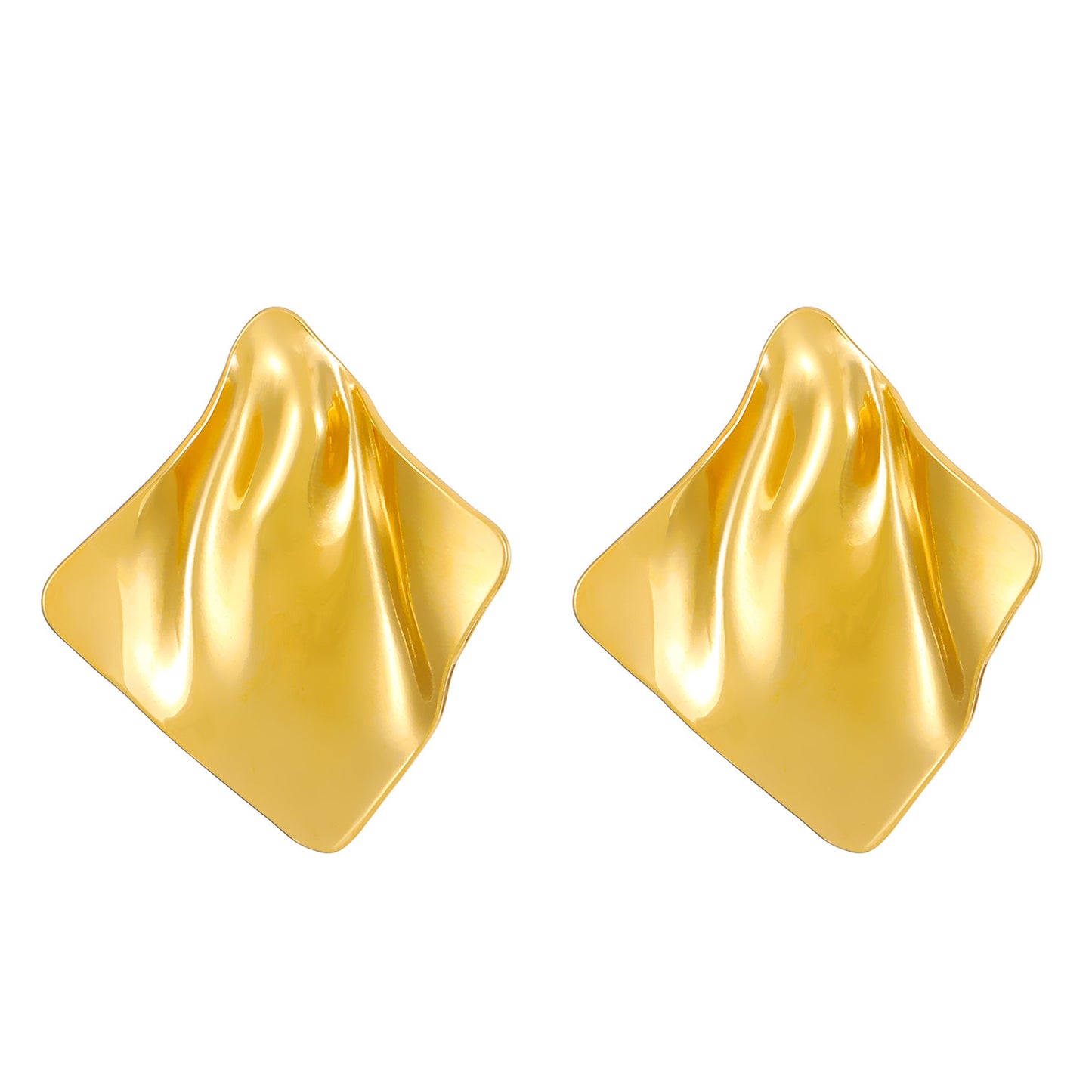 Women's Titanium Steel Pleated Geometric Retro Glossy Irregular Rings