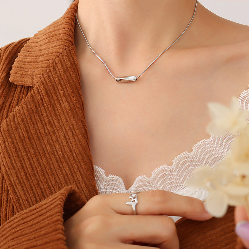 Women's Simple Trendy Titanium Steel Gold Plated Necklaces
