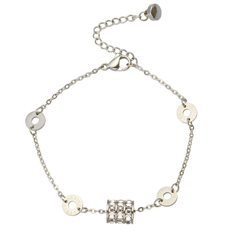 Luxury Simplicity Stainless Colorfast Roman Digital Bracelets