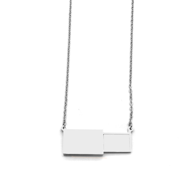 Creative Pull-out Envelope Female Design Stainless Steel Clavicle Necklaces