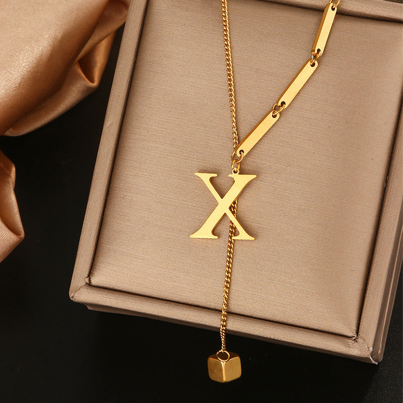 Clavicle Chain Female Letters Do Not Fade Simple High Necklaces