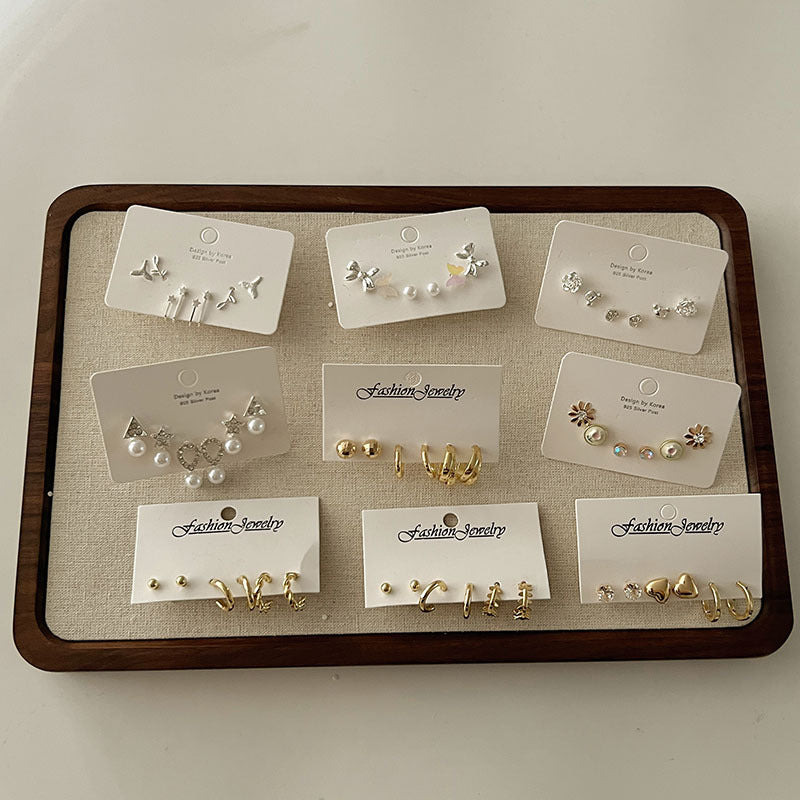 Women's Needle Unique Small Exquisite Set Ear Earrings