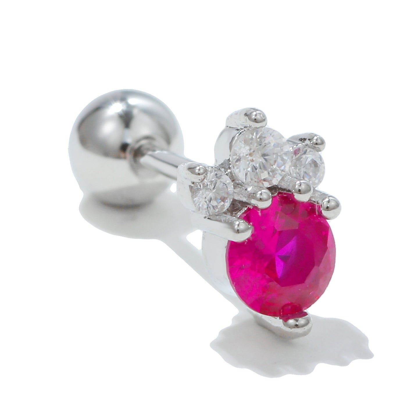 Color Zircon Ear Bone Stainless Steel Earrings