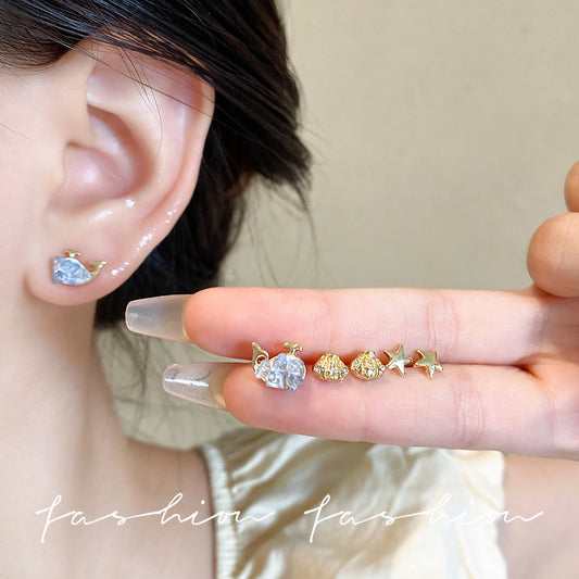 Sier Needle Korean Style Butterfly Fresh Sweet Cute Earrings
