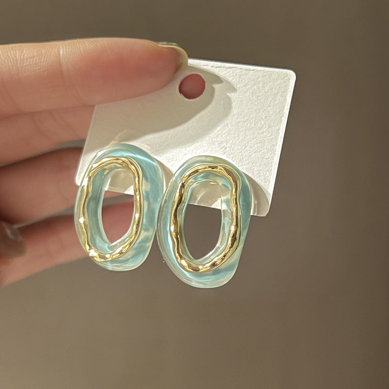 Needle Transparent Resin Geometric Simple High Earrings