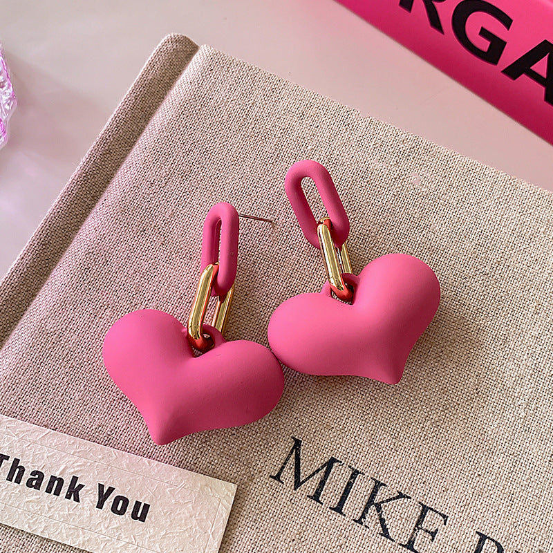 Pink Flower Female Special Interest Light Luxury High-grade Seaside Vacation Earrings